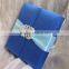 2016 Hot sale charming blue silk hardcover wedding invitations with light blue ribbons&rhinestone brooches