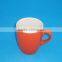 Customized belly shaped porcelain orange color glazed mugs