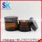 50ml clear glass cosmetic jar with silver lid