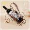 european ornaments home decor gift metal wire wine bottle holder