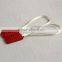 Single insertion plastic seal tag satin string buckle for garments hang tag lock