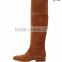 OB42 Flat Heel Knee Brown Boots Comfortable Low Heel Women Winter Boots