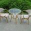aluminum frame bamboo chair and table, Starbucks outdoor stacking chair and table