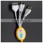hot-selling 3 in 1 USB cable with key chain hole can show logo