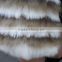 Women' s Genuine Natural rex rabbit fur down vest with fox fur trim