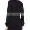 2015 Women apparel contrast front tie long sleeve summer chiffon blouses SYA15372