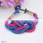 Handmade Braided Nylon Rope Bronzy Anchor Charm Bracelet For Wholesale