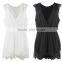 Women's wholesale clothing jumpsuits women, white black jumpsuits with lace insert