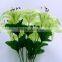 Free Sample H33cm Green Silk Flowers Tiger Lily Bush