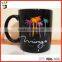 Wholesale solid color custom made 330ml beer or coffee black ceramic mug