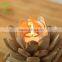 2016 Unique Cheap Artificial handmade Wooden Glass Bubble Lotus Candle Holder