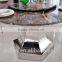 2016 Modern Stainless Steel Base Rotating Marble Table Top Round Dining Table