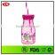 12oz Bpa Free Plastic Drinking Juice Bottle With Straw