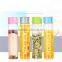 Brief and Fashion Style High Transparent Glass Water Bottle Borosilicate Made Candy Color