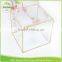 metal cube frame shadow counter display for cosmetics , Geometric Money Card holder - Wedding Gift candle stand glass box