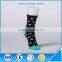 Breathable heart pattern black fancy lady sock