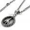 Classic Style Mens Vintage Silver Stainless Steel Casting Symbol Peace Pendant Necklace