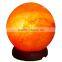 Himalayan Pink Salt Lamp globe shape with 6ft cord, 15 watt bulb 110 or 220 volts with dimmer full set 3kg or 6 pounds