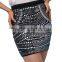 2015 New Design Ladies Sequin Skirt Elegant Embroidered Skirt