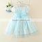 Hot Selling Cotton Chiffon Baby Girl Summer Dress Beautiful Chinese Dresses for Children Kid Dresses Blue