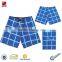 Blue Checked board shorts mens swim wear