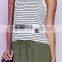 2017 fashion lady singlet striped sleeveless t shirt high neck stringer women tank top