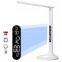 Modern Table Lamp Desk Lamp  6W LED with LCD Screen, 3 Lighting Mode, 5-Level  Touch Control Dimmer, Built-In Clock, Calendar, Thermometer - Black/White