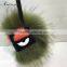 Raccoon pendant lovely little monster raccoon fur pom pom keychain