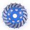 Double Row Turbo Diamond Grinding Cup Wheel Disc for Concrete Granite Marble Stone