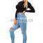 DiZNEW Custom straight crazy age classic office ladies blue jeans women