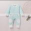 2020 new multicolor pit stripe Korean round neck long sleeve open chest patch one piece baby one piece Romper long climb