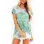 LAITE T2007 2020 Spring&Summer Style Women O Neck Kink T Shirt Lady Tie Dyed Print T-Shirt