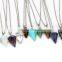 Women Necklaces Stone Pendant gemstone necklace jewelry Crystal Reiki Hexagonal Cone Pendulum necklaces for women 21Colors