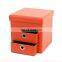 Customized modern home furniture waterproof PVC Leather  folding storage stool with  two drawers