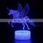 Hot selling unicorn illusion 3D Led night light Kids table lamp