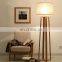 Wood and fabric tripod floor lamp standing lamp lighting