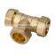 Factory hydraulic fitting brass tee pipe fitting