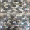 Foshan Kitchen Backsplash Texture Strip Mix material Stainless Steel Glass Mix Stone Mosaic tile