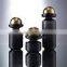 Customized Creative Decoration Different Size Vase With Metal Lid Black Glass Vases In Bulk