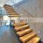 High Quality Beech Wood Vertical Wire Railing Stainless Steel Cable stair floating staircase