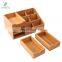 Makeup Organizer, Bamboo Wood Vanity Countertop Organizer Cosmetic Jewelry Storage Tray with Drawers for Bathroom