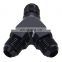 3-Way Y-Block Fitting Adapter AN6 6AN Male to 2X AN6 6AN Male BLACK