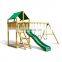 Children Wood Tree House Swing Slide with Climbing Wall Manufacturer Supply Kids Wooden Playground Outdoor Game for Sale