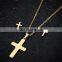 Stainless Steel Inverted Cross Necklace Couple Hip Hop Geometric Metal Cross Pendant Necklaces for Women Gift