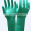 15 Mil Custom Printed Heavy Long Cuff Green Flock Lined Nitrile Gloves Chemical Industrial Acid Alkali Resistant Gloves