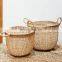 Hot Selling Household Set of 2 Floppy Seagrass Baskets Decor Storage Basket Wholesale