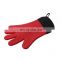 Best selling rubber  heat resistant silicone BBQ grilling baking oven mitt gloves