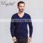 Worsted Knitwear Machine Fashion 16gg Solid Merino Wool Jumper Sweater Plus Size V-Neck Collar