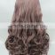 cheap medium 70cm dark brown wave Lolita style synthetic cosplay wig