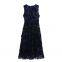 2025 European and American style spring women's plush V-neck sleeveless layered cake dress